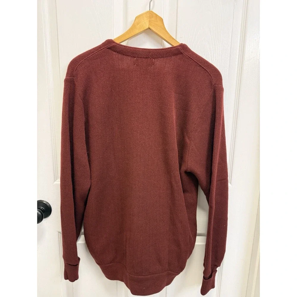 NWT VTG Penguin Grand Slam Golf Cardigan Men's Medium Burgundy Grandpa Deadstock